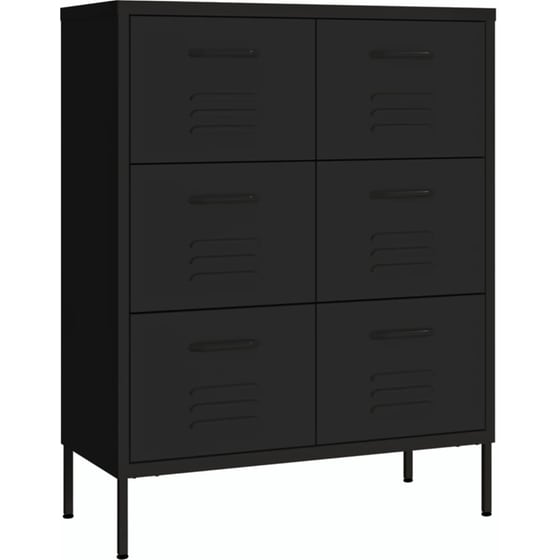 Συρταριέρα Γραφείου VidaXL από Ατσάλι 80x35x101.5 cm - Μαύρο image 0