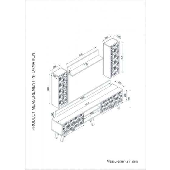 Έπιπλο Τηλεόρασης 24Mall Scintillio από Μοριοσανίδα 180x29.5x48.6 cm -  Καρυδί image 8