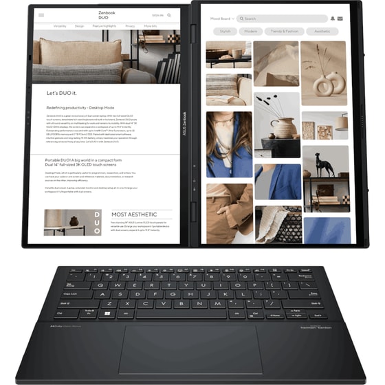 Laptop Asus ZenΒook Duo UX8406MA-OLED-PZ058X 14'' 3K OLED (Core Ultra 9-185H/32GB/2TB SSD/Arc Graphics/Win11Pro) image 2