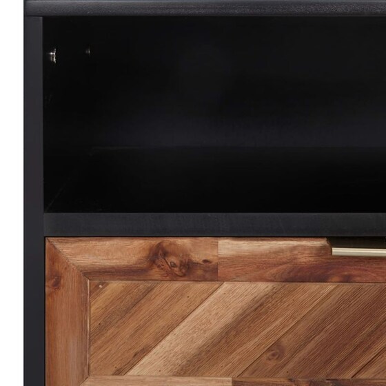 Έπιπλο Τηλεόρασης VidaXL από Ξύλο 100x35x45cm - Mάυρο/Καφέ image 4