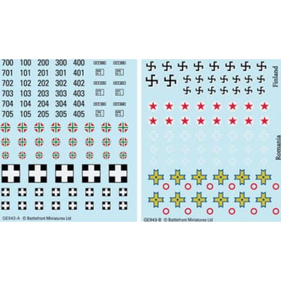 Flames Of War Bagration: Axis Allies Decals For Hungarians, Finns And Romanians (Gale Force Nine) image 0