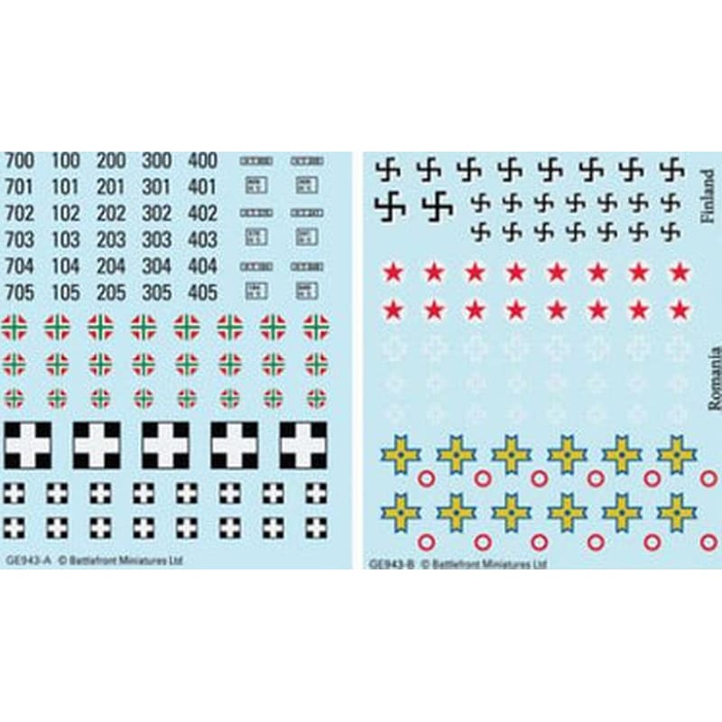 Flames Of War Bagration: Axis Allies Decals For Hungarians, Finns And Romanians (Gale Force Nine)