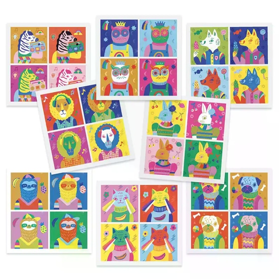 Djeco Δημουργώ Με Αυτοκόλλητα Πορτραίτα Ζώων - Andy Warhol image 2