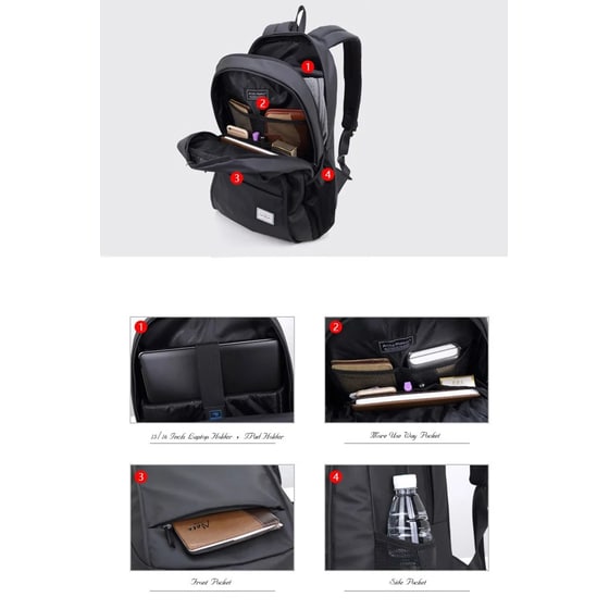 Τσάντα Laptop Arctic Hunter 20005-BK 15.6" Αδιάβροχη - Μαύρο image 2