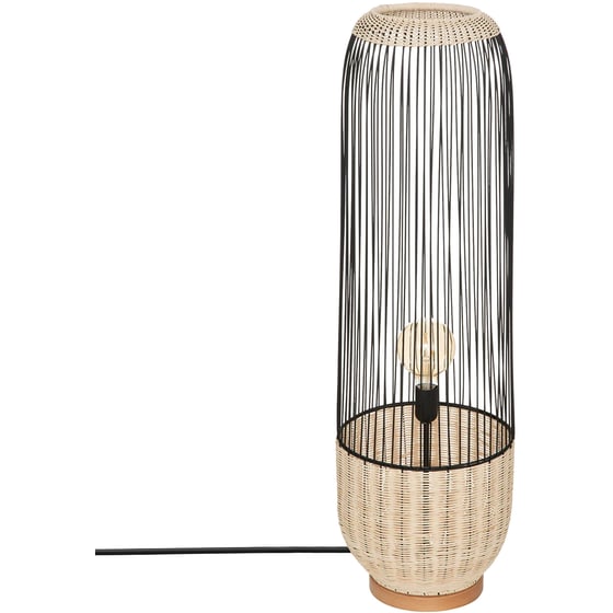 Φωτιστικό Δαπέδου Spitishop E27 Ψάθινο - Μπεζ/Μαύρο image 0
