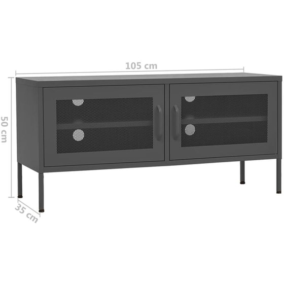 Έπιπλο Τηλεόρασης VidaXL Ατσάλι 105x35x50cm - Ανθρακί image 8