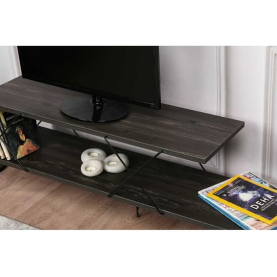 Έπιπλο Τηλεόρασης 24Mall Strada από Μοριοσανίδα 120x30x40 cm - Καφέ image 3