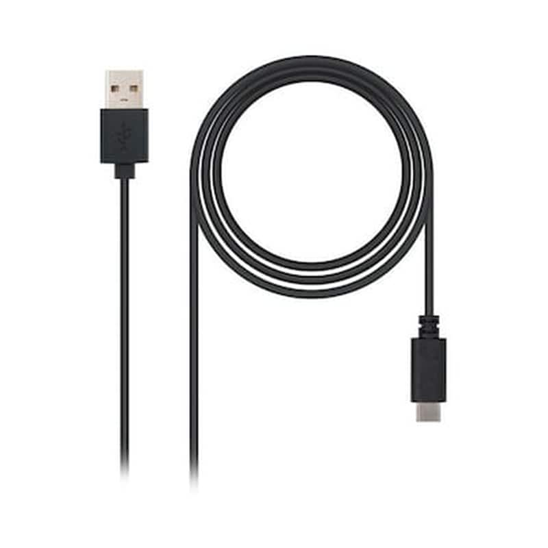 NANOCABLE Καλώδιο δεδομένων Nanocable 10.01.210 Usb to Usb-C 2m - Black