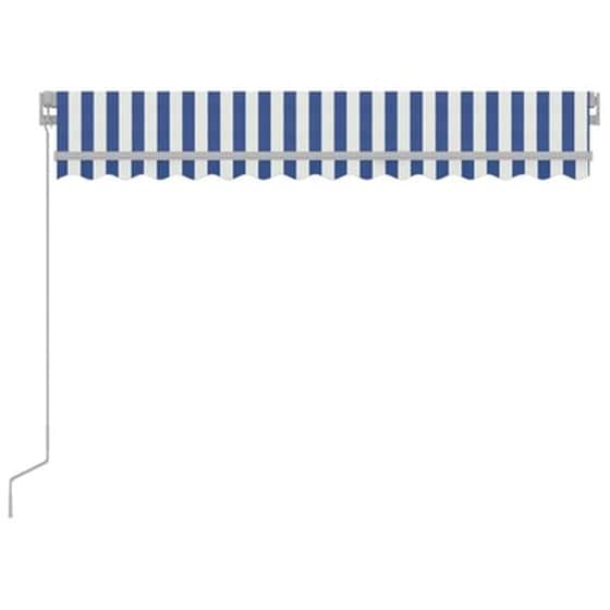 Τέντα Vidaxl Συρόμενη Χειροκίνητη με LED 300x250cm - Λευκό/Μπλε image 4