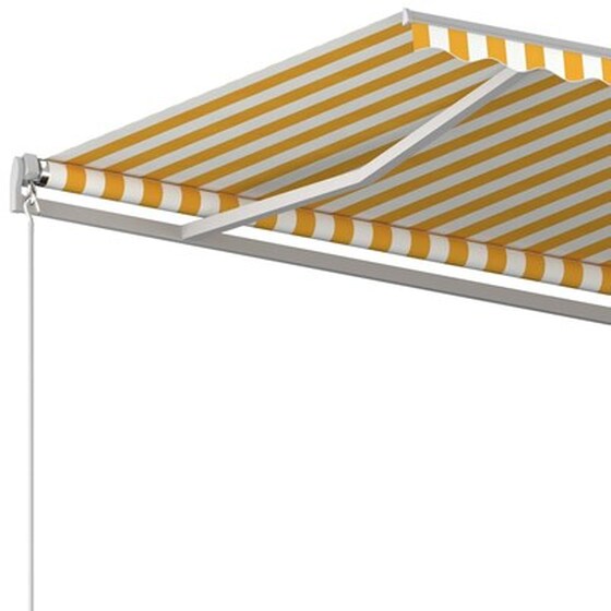 Τέντα Vidaxl Συρόμενη Χειροκίνητη 500x350cm - Λευκό/Κίτρινο image 5