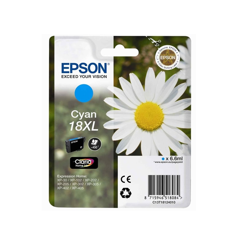 Epson 18XL Κυανό Μελάνι Εκτυπωτή C13T18124010