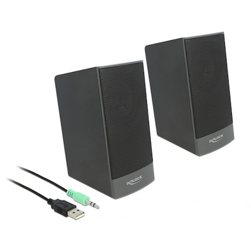 Ηχεία Delock 2.0 27001, Stereo, Usb And 3.5mm, Μαύρα