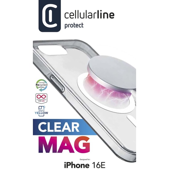 Θήκη Apple iPhone 16e - Cellular Line Clear Mag - Transparent image 2