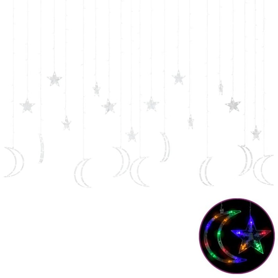 Λαμπάκια Vidaxl Σε Σχήμα Αστέρι Και Φεγγάρι Με 345 LED - Πολύχρωμα image 0