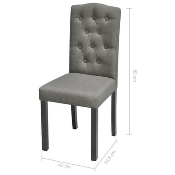 Καρέκλες Τραπεζαρίας Vidaxl Υφασμάτινες 2 Τμχ - Ανοιχτό Γκρι image 6