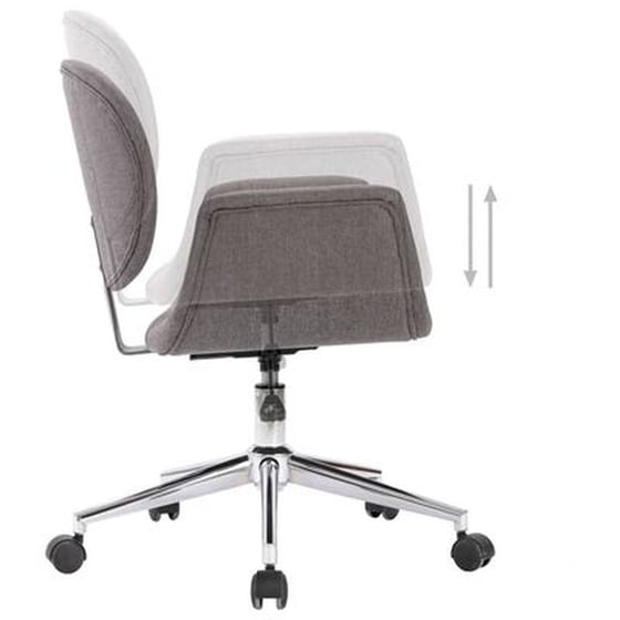 Καρέκλες Τραπεζαρίας Vidaxl  Περιστρεφόμενες Υφασμάτινες 4 Τμχ - Γκρι image 3