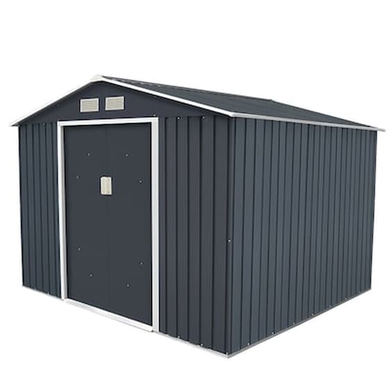 Μεταλλική Αποθήκη Κήπου - Σπιτάκι Κήπου 261x241x198 (8.6'x7.9') 12.45m³ Γαλβανιζέ Polis Γκρι Lilyshe image 0