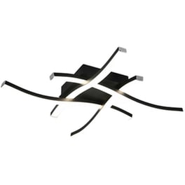 Trio Lighting Route Πλαφονιέρα Οροφής 46εκ. Μαύρη με Ενσωματωμένο LED
