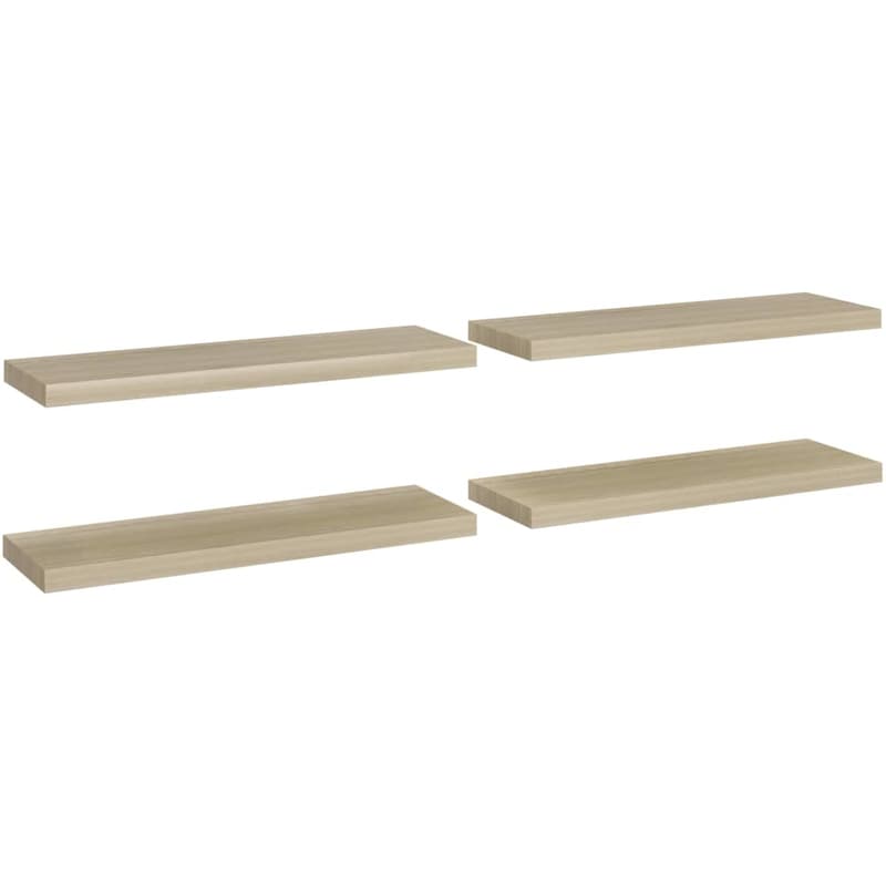 VIDAXL Ράφια Τοίχου VidaXL από MDF 80x23.5x3.8 cm 4 Τμχ - Δρυς