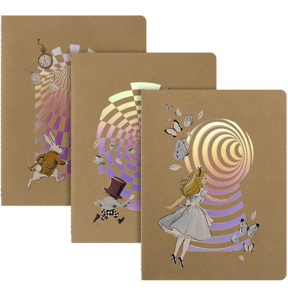 Σετ Σημειωματάρια Moleskine Alice's Adventures in Wonderland Ριγέ XL Softcover 3 Τεμ image 0