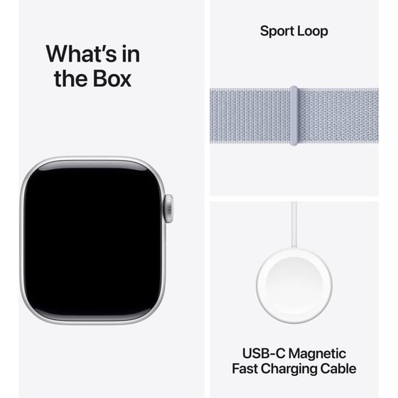 Apple Watch Series 10 GPS 42mm Silver Aluminium Case with Blue Cloud Sport Loop image 8