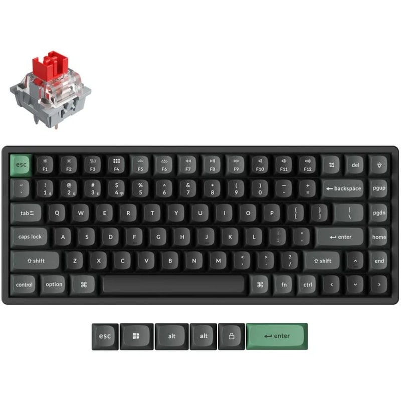 Keychron K2U-J1 Gaming Μηχανικό Ασύρματο Πληκτρολόγιο US με Red Διακόπτες - Black