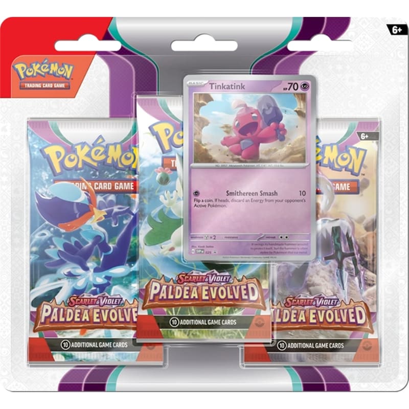 Pokemon Paldea Evolved Sv2 3xbooster Blister (3×10 Cards) – Pok853531-t Tinkatink