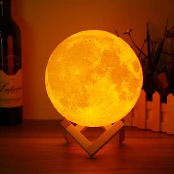Φωτιστικό Φεγγάρι Moon Light Επαναφορτιζόμενο Με 3 Αποχρώσεις image 2
