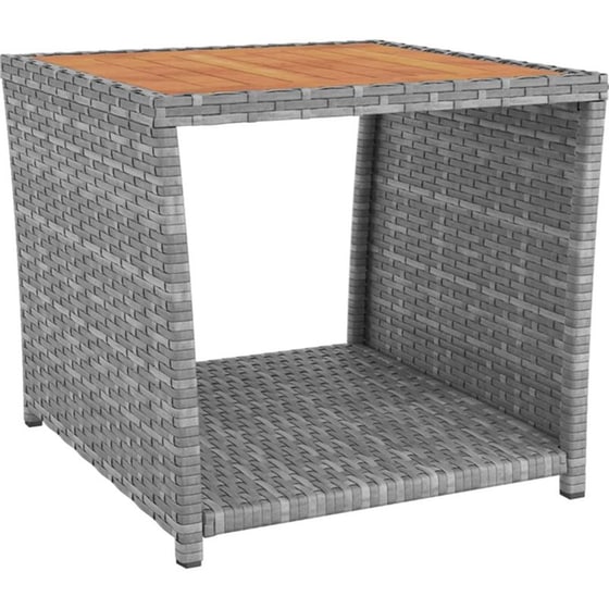 Σετ Σαλόνι Κήπου VidaXL από Ρατάν και Μασίφ Ξύλο Ακακίας 2Τμχ - Γκρι image 3