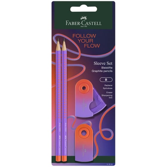 Σετ Γραφής Faber Castell Grip & Γόμα & Ξύστρα Puncy Melon image 0