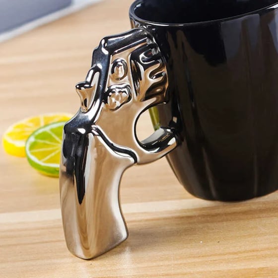 Κούπα 3D Περίστροφο Κεραμική 380 ml - Μαύρο/Ασημί  image 6