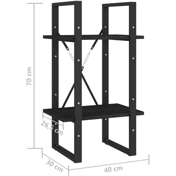 Βιβλιοθήκη VidaXL από Μέταλλο 40x30x70 cm - Μαύρo image 6