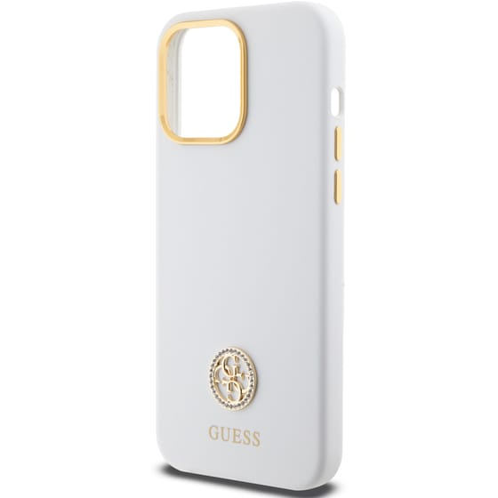 Guess  Quot;4g Strass Logo Collection Quot; Case Θήκη Προστασίας Από Σιλικόνη – Iphone 15 Pro Max (white – Guhcp15xm4dgph) image 7