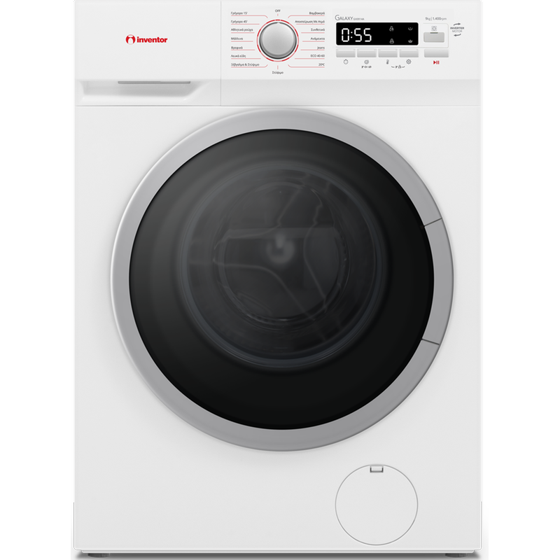 INVENTOR GX0914A 9 kg 1.400 Στροφών Λευκό Πλυντήριο Ρούχων