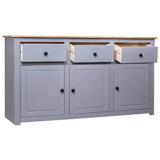 Vidaxl Μπουφές Γκρι 135x40x80 Εκ. Από Μασίφ Ξύλο Πεύκου Σειρά Panama image 3