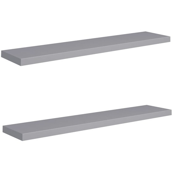 Ράφια Τοίχου VidaXL από MDF 120x23.5x3.8 cm 2 Τμχ - Γκρι image 0