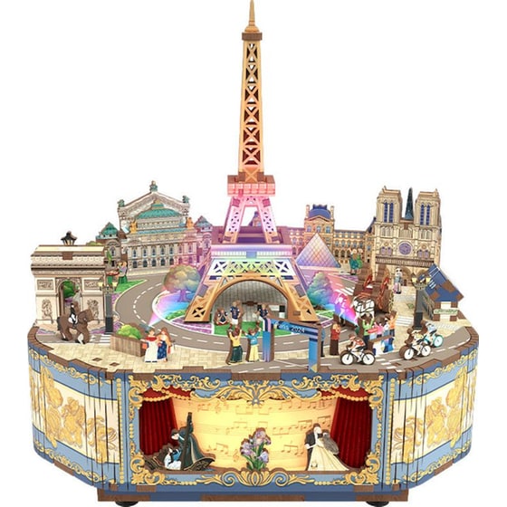 DIY 3D Puzzle Music Box Kit Μουσικό Κουτί - Romantic Paris image 1