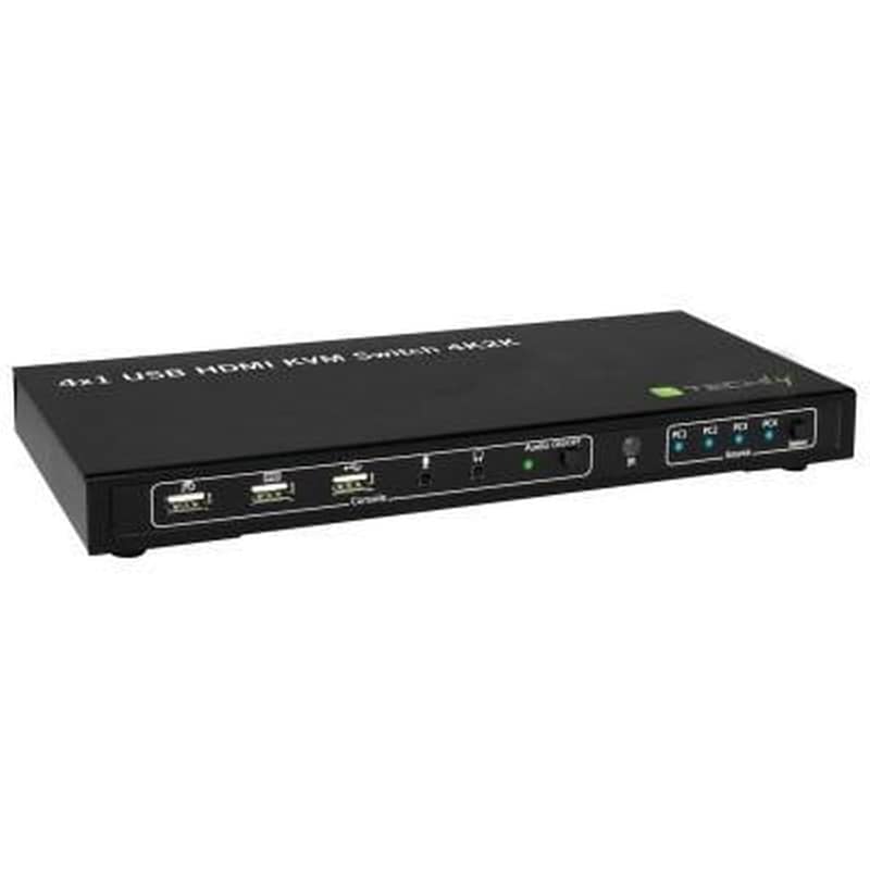 TECHLY Techly 4x1 Usb Hdmi 4kx2k Idata Kvm-hdmi4u Kvm Switch Black