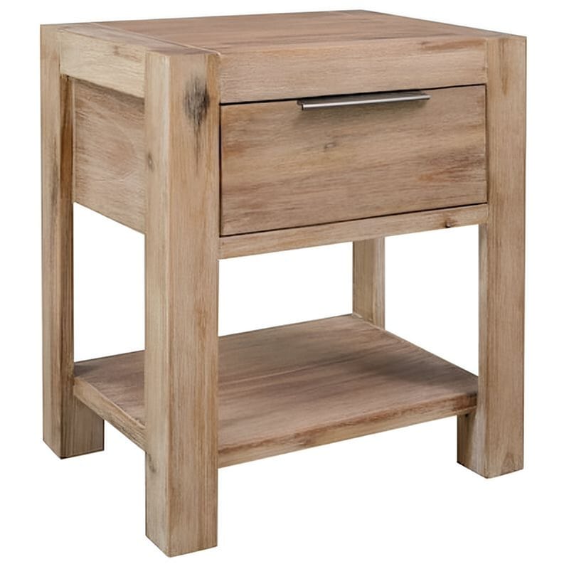 Κομοδίνο Vidaxl Από Μασίφ Ξύλο Ακακίας 40x30x48 cm - Φυσικό