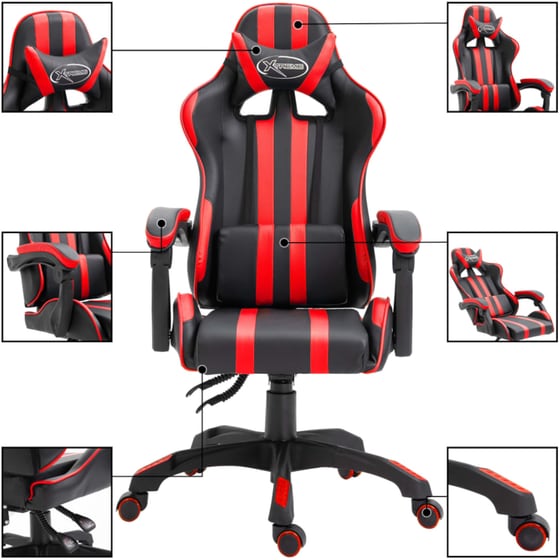 Καρέκλα Gaming VidaXL από Τεχνητό Δέρμα - Μαύρη/Κόκκινη image 1