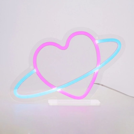 Διακοσμητικό Επιτραπέζιο Φωτιστικό Legami It's A Sign Neon-Effect LED Πινακίδα - Πλανήτης Καρδιά image 3