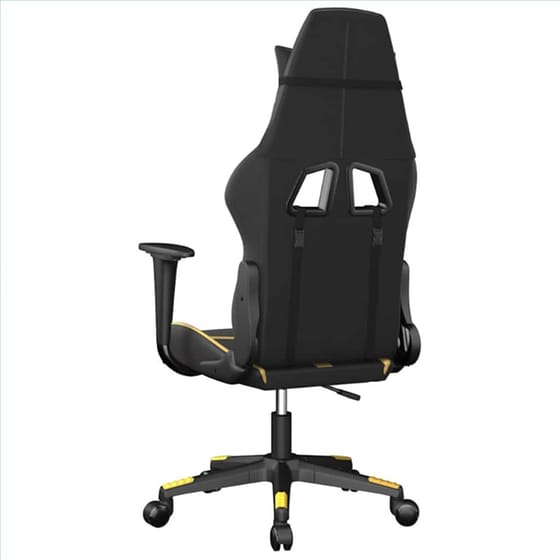 Καρέκλα Gaming VIDAXL 345425 με Ρυθμιζόμενα Μπράτσα από Τεχνητό Δέρμα - Μαύρο / Κίτρινο image 4