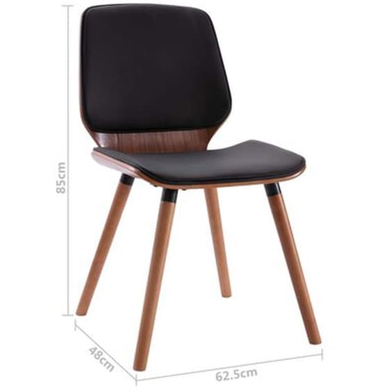 Καρέκλες Τραπεζαρίας Vidaxl από Συνθετικό Δέρμα 2 Τμχ - Μαύρες image 6