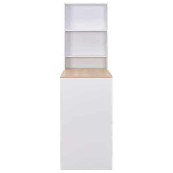 Vidaxl Τραπέζι Μπαρ Με Ραφιέρα Λευκό 115 X 59 X 200 Εκ. image 4