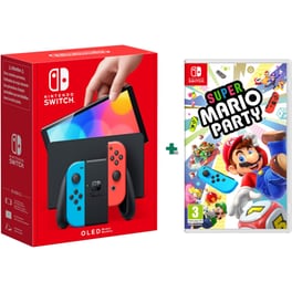 Nintendo Switch OLED Model Neon Blue/Neon Red & Super Mario Party