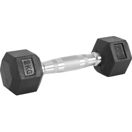 Βαράκι Εξάγωνο 2kg Amila Rubber Cover Class A 84535 από Χυτοσίδηρο - Μαύρο