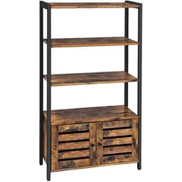Βιβλιοθήκη Vasagle LSC75BX Μεταλλική με Ντουλάπι 70x30x121.5 cm - Καφέ/ Μαύρο