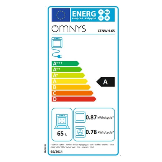 OMNYS CENWH-65 65 Lt - Λευκό Ηλεκτρική Κουζίνα Εμαγιέ image 4