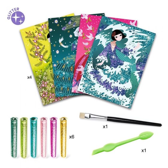 Djeco Δημιουργώ Με Γκλίτερ 4 Εικόνες "λαμπερά Φορέματα" image 1