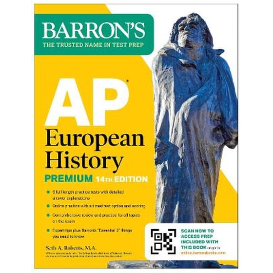 AP European History Premium, Fourteenth Edition: Prep Book with 5 Practice Tests + Comprehensive Review + Online Practice (2026) image 0